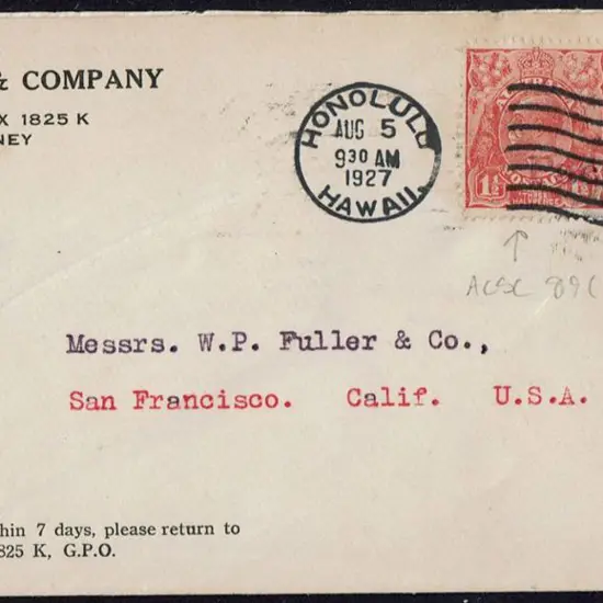 1927 (5th Aug) "Stallman & Company" commercial ...