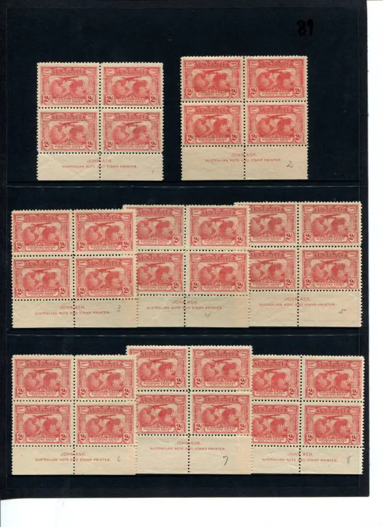 1931 2d Kingsford Smith John Ash imprint blocks of ... Image 1++