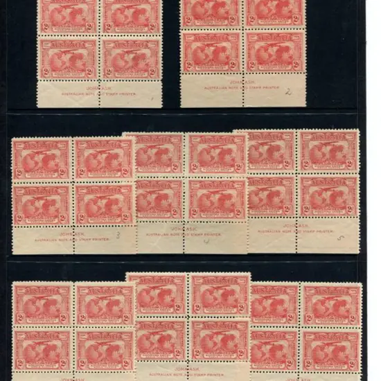 1931 2d Kingsford Smith John Ash imprint blocks of ...