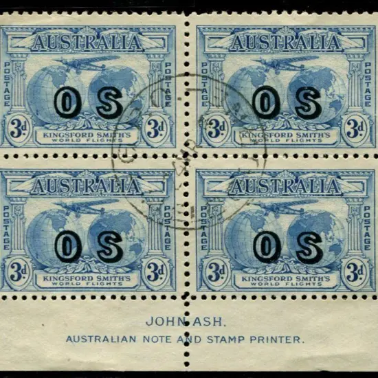 1931 2d & 3d Kingsford Smith ovptd "OS" in CTO ...