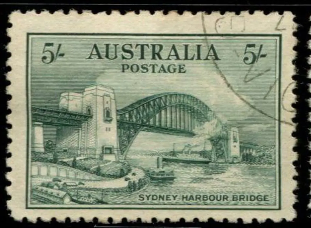 1932 5/- Sydney Harbour Bridge CTO, no gum with ... Image 1++