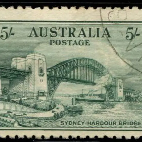 1932 5/- Sydney Harbour Bridge CTO, no gum with ...