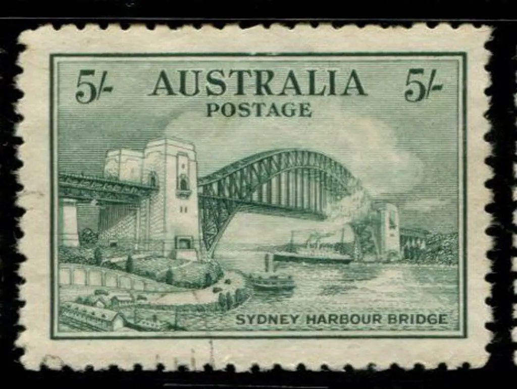 1932 5/- Sydney Harbour Bridge CTO, no gum. Well ... Image 1++