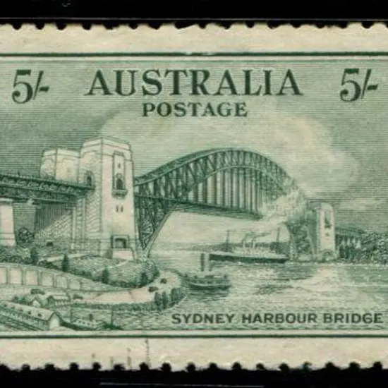 1932 5/- Sydney Harbour Bridge CTO, no gum. Well ...
