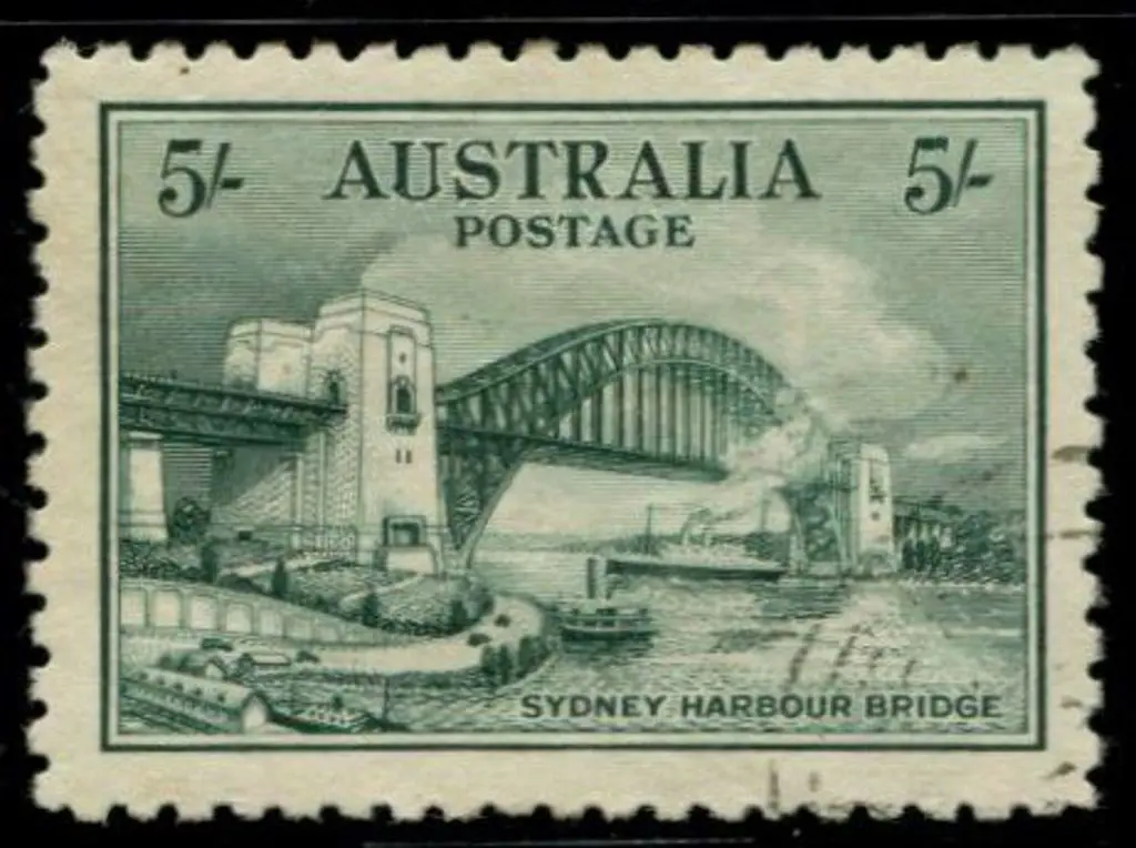 1932 5/- Sydney Harbour Bridge. CTO without gum & ... Image 1++