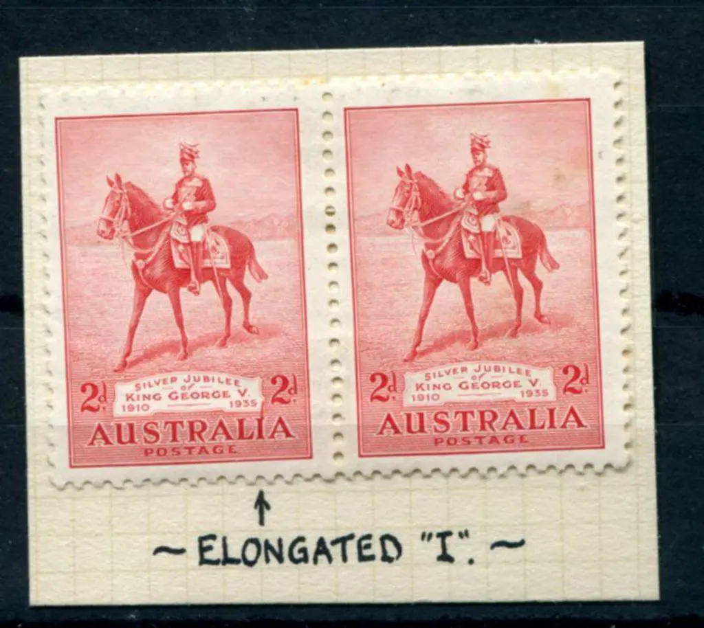 1935 2d Silver Jubilee horiz pair with "vertical ... Image 1++