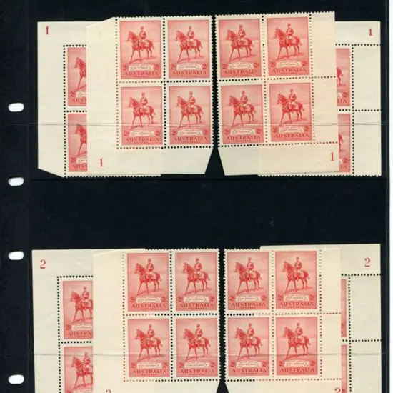 1935 2d Silver Jubilee Plate 1 to 6 in corner ...