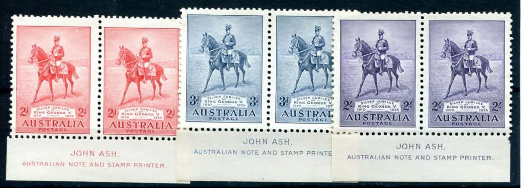 1935 Silver Jubilee set of 3 in MUH/MLH imprint ... Image 1++