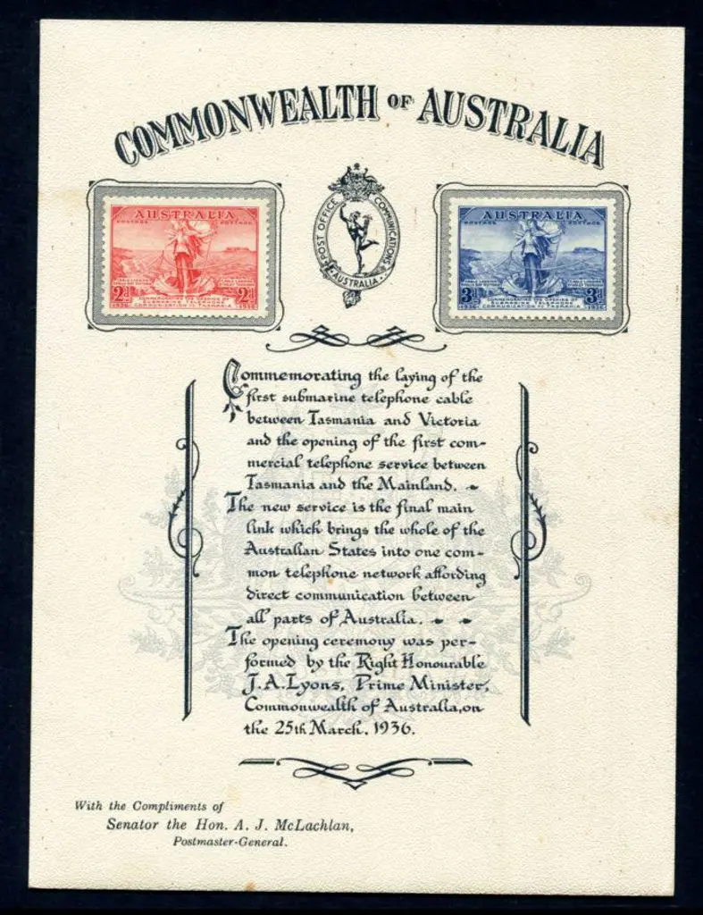 1936 Cable pair on the Official Post Office ... Image 1++
