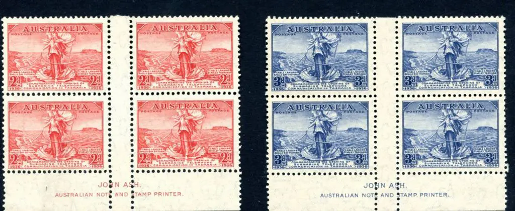 1936 South Aust Cent set of 3 in John Ash imprint ... Image 1++
