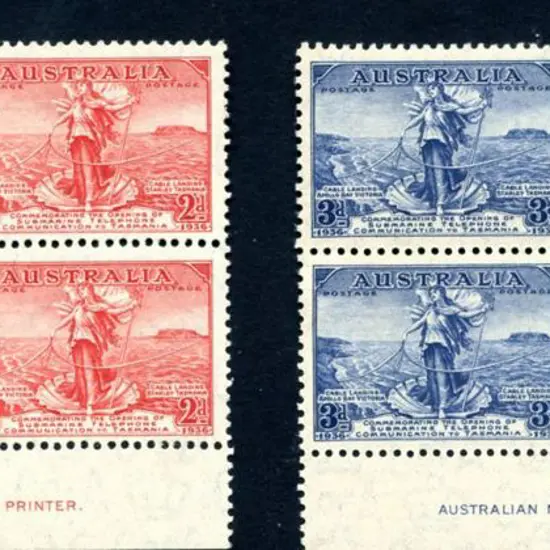 1936 South Aust Cent set of 3 in John Ash imprint ...