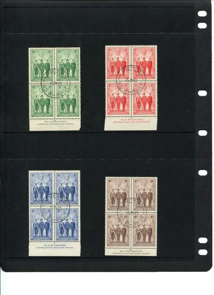 1940 AIF set of 4 in McCracken imprint blocks of ... Image 1++