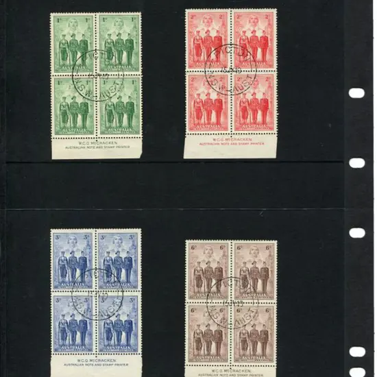 1940 AIF set of 4 in McCracken imprint blocks of ...