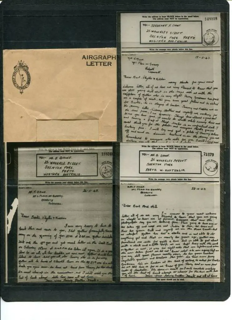 1943 Airgraph from Cornwall with addressee details ... Image 1++