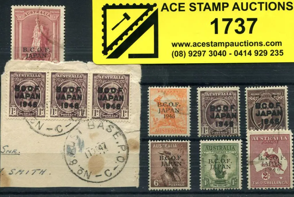 1946 BCOF set of 7 to 5/- Robes on thick paper ... Image 1++