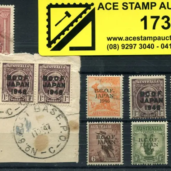 1946 BCOF set of 7 to 5/- Robes on thick paper ...