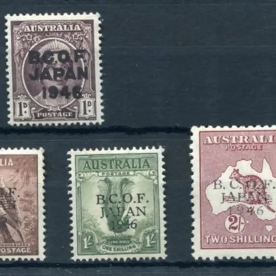 1946 BCOF set of 7 to 5/- Robes on thick paper. ...