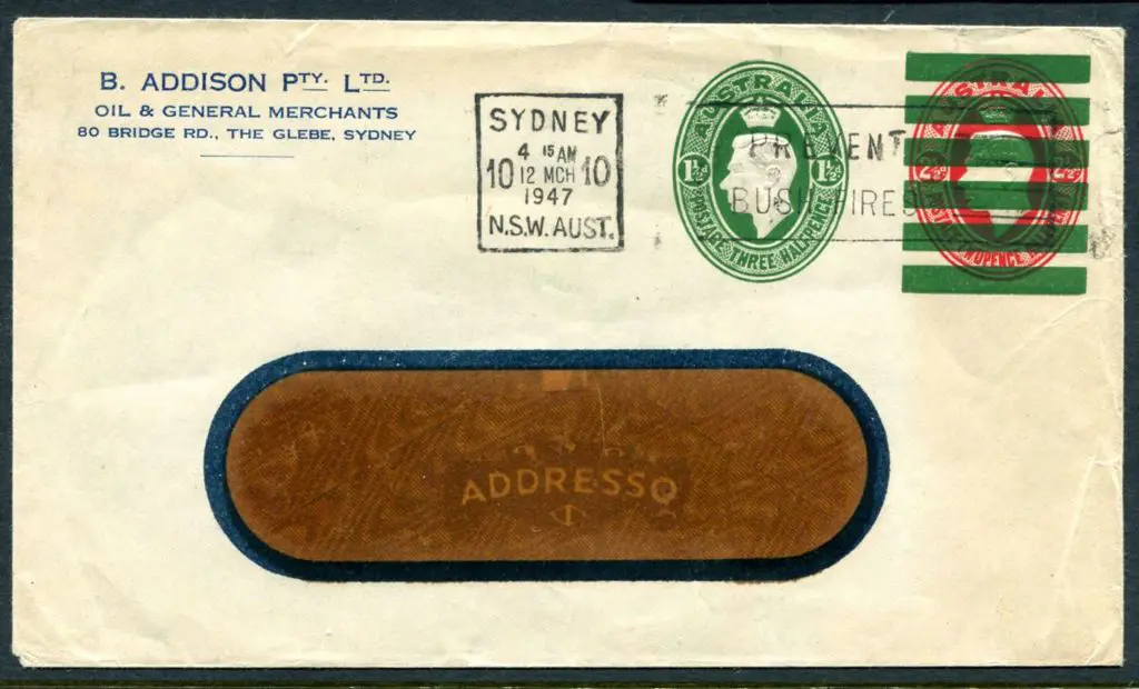 1946/47 1½d green surcharged 2½d red defaced KGVI ... Image 1++