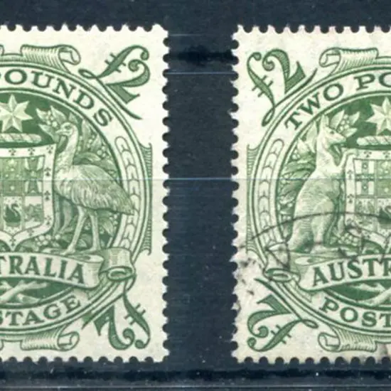 1949/50 £2 Arms with "roller flaw" on both a MLH & ...