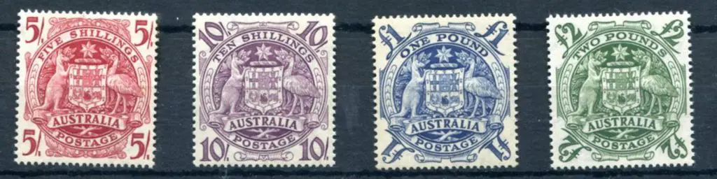 1949/50 Arms set of 4 to £2. All MUH with 10/- & ... Image 1++