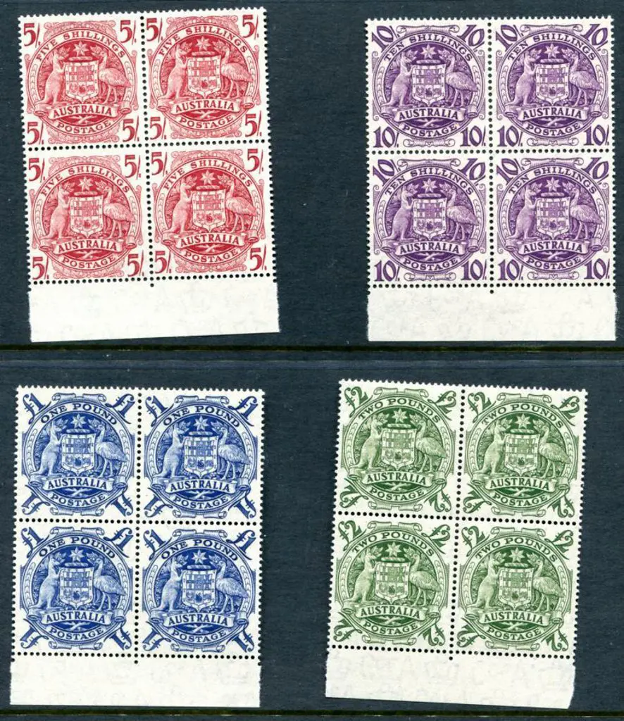 1949/50 Arms set of 4 to £2 in bottom marginal ... Image 1++