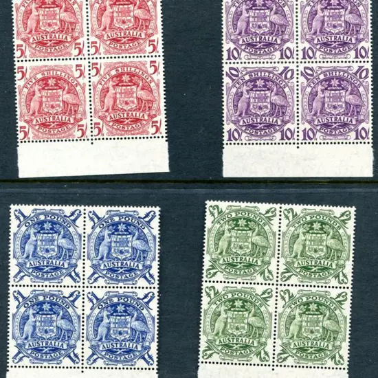 1949/50 Arms set of 4 to £2 in bottom marginal ...