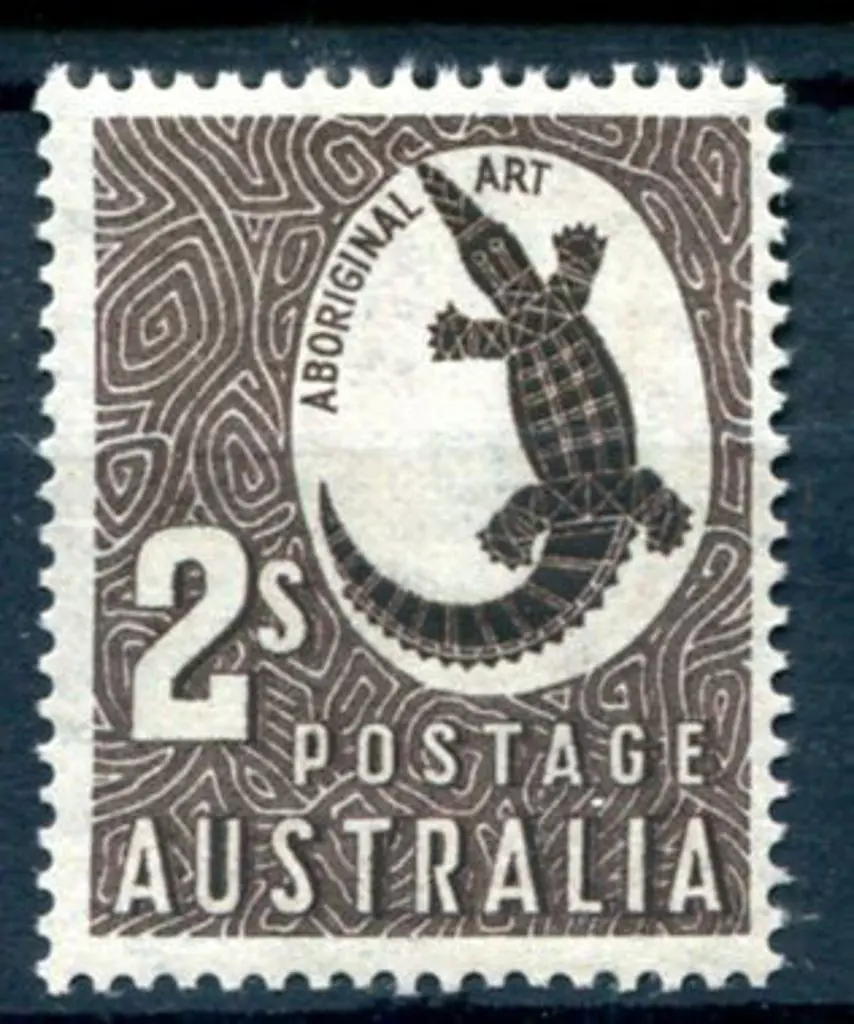 1951 2/- Crocodile on very thin paper. MUH ACSC ... Image 1++