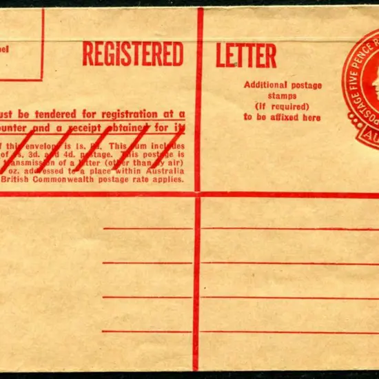1959/62 2/5d QEII embossed "Registered letter "on ...