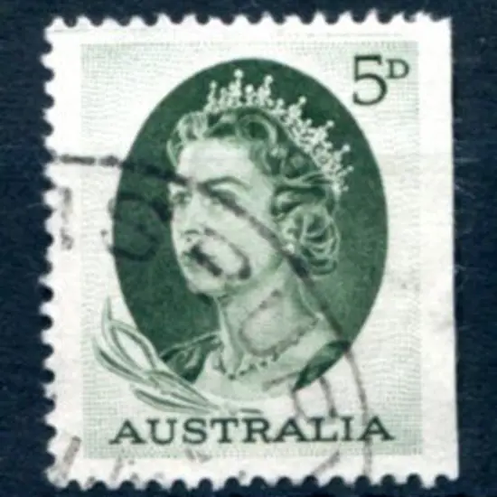 1963/65 5d green QEII booklet stamp showing rare ...