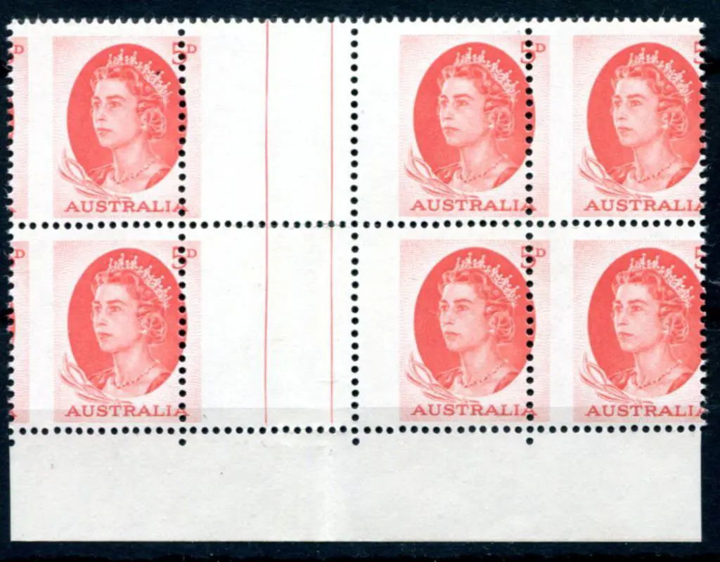 1963/65 as above but gutter block of 6. Folded in ... Image 1++