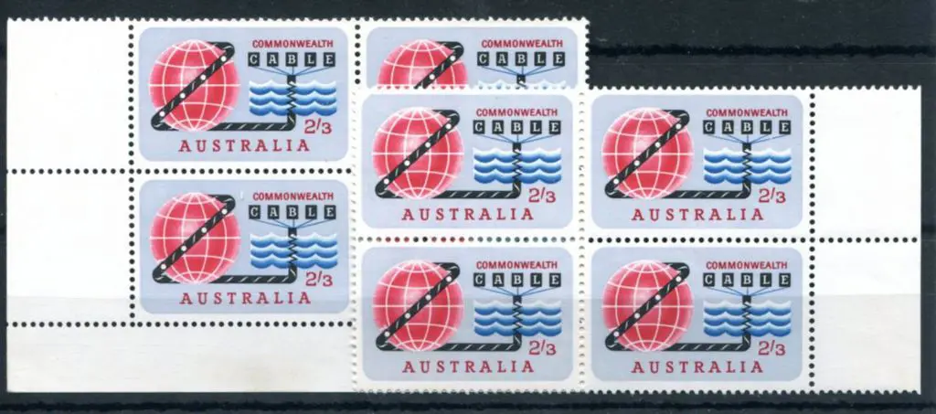 1963 2/3d Cable blocks of 4 MUH with "broken ... Image 1++