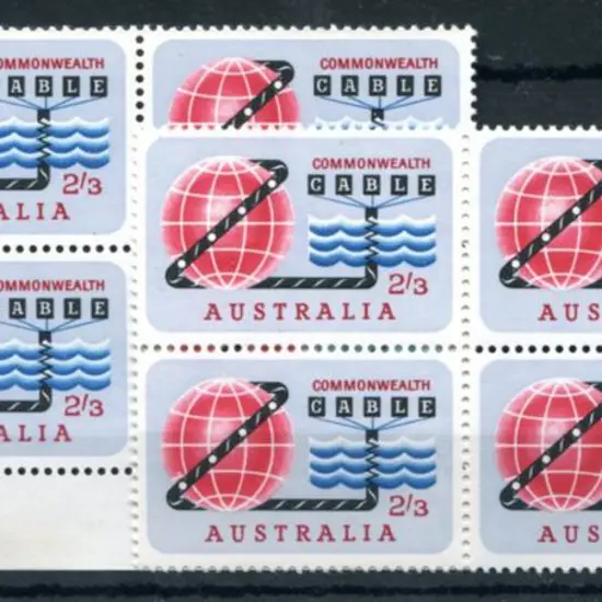 1963 2/3d Cable blocks of 4 MUH with "broken ...