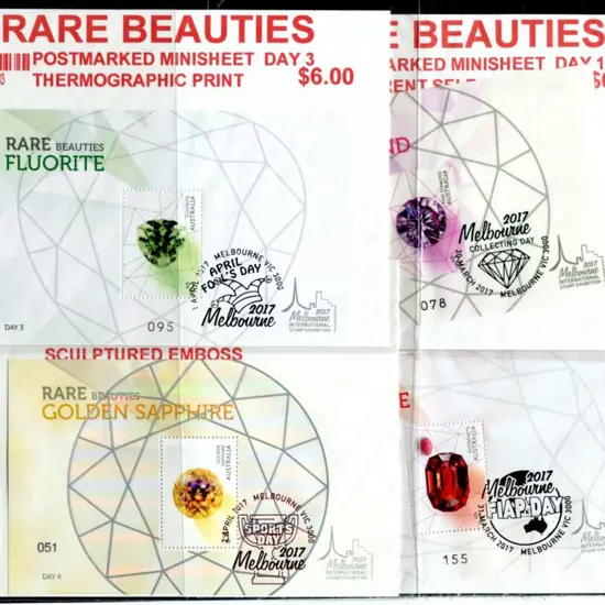 2017 "Rare Beauties" Gemstone embellished set of 4 ...