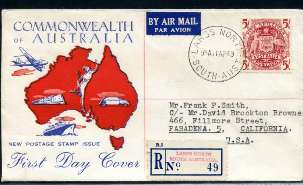 1949 (11th Apr) 5/- Arms on Gower cover with ... Image 1++