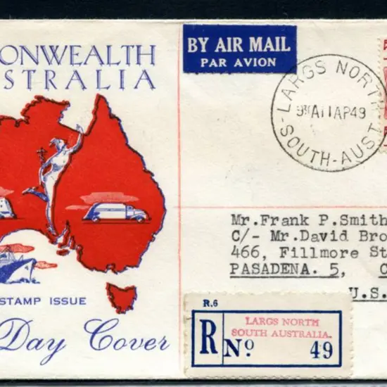 1949 (11th Apr) 5/- Arms on Gower cover with ...
