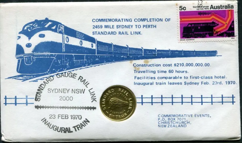 1970 (23rd Feb) Standard Gauge Railway stamp & ... Image 1++