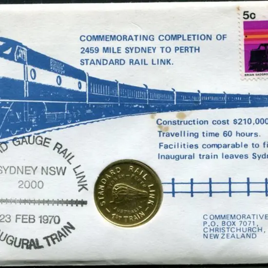 1970 (23rd Feb) Standard Gauge Railway stamp & ...