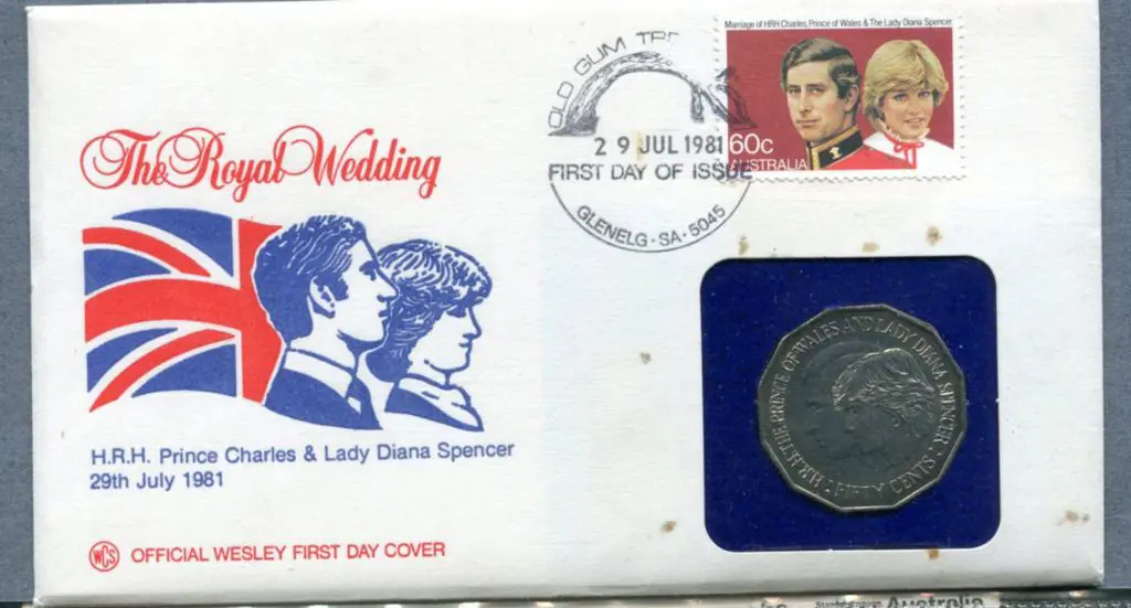 1981 (29th July) The Royal Wedding WCS 50c coin & ... Image 1++