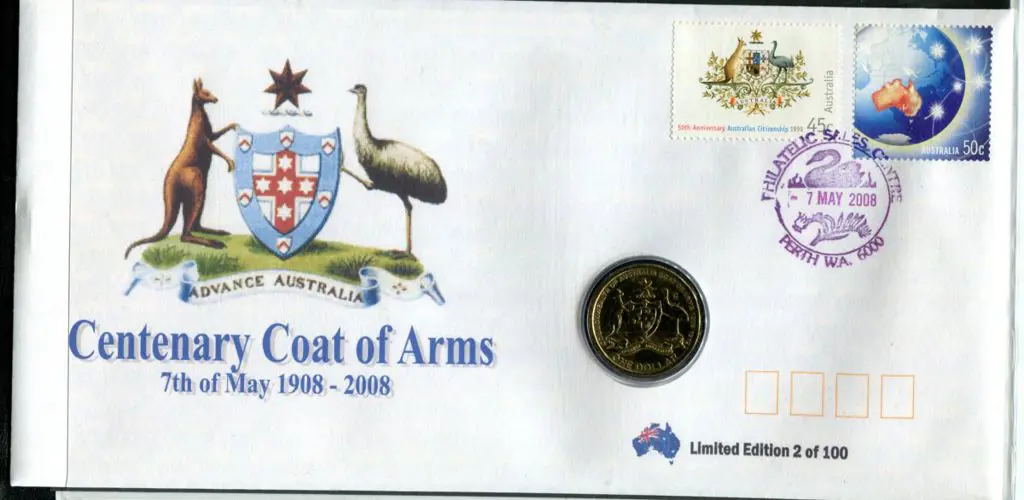 2008 (7th May) Coat of Arms Cent with 45c ... Image 1++