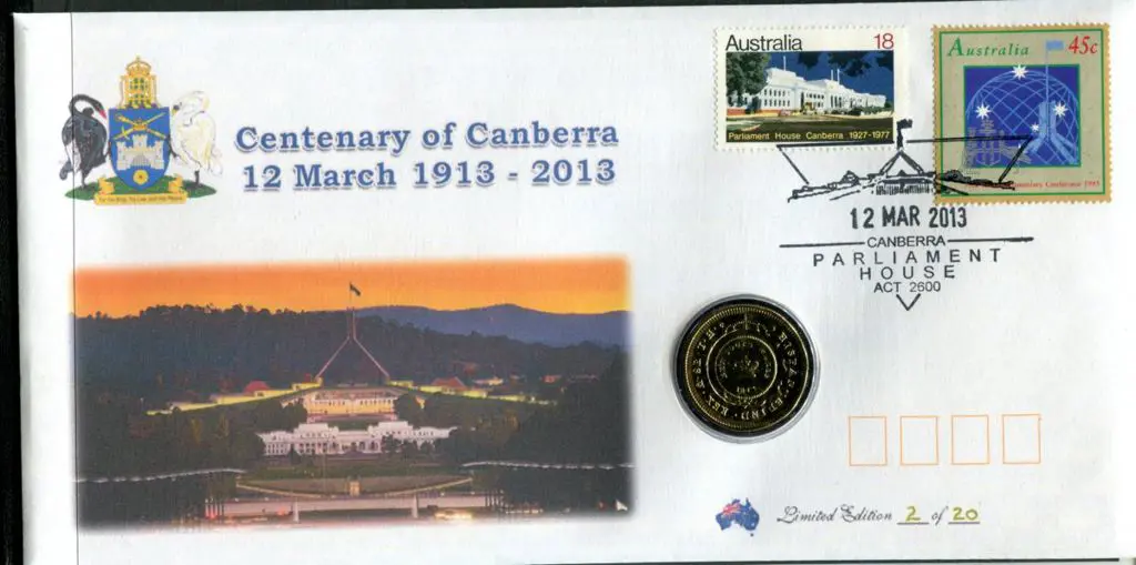 2013 (12th Mar) Canberra Cent with 18c & 45c ... Image 1++