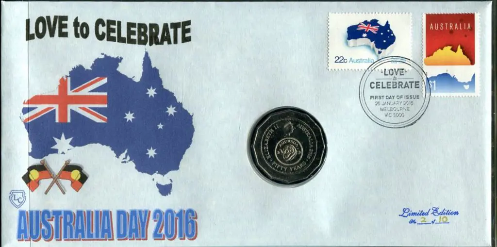 2016 (25th Jan) Aust Day with 22c Aust Day & $1 ... Image 1++