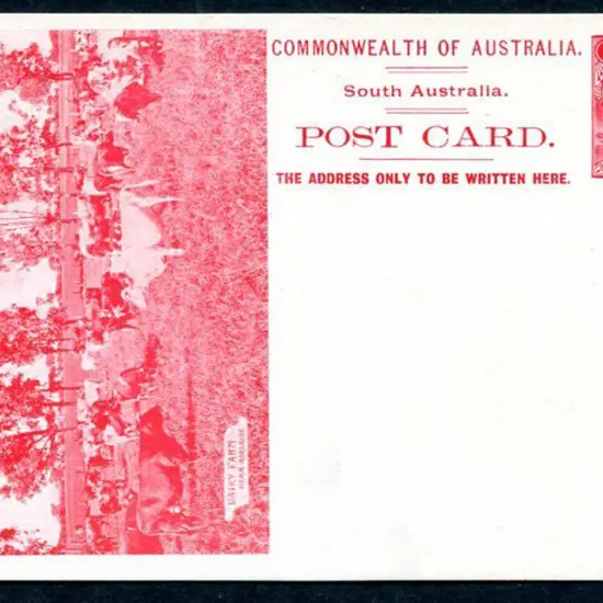 1908 1d Postal Card, Adelaide printing, titled ...