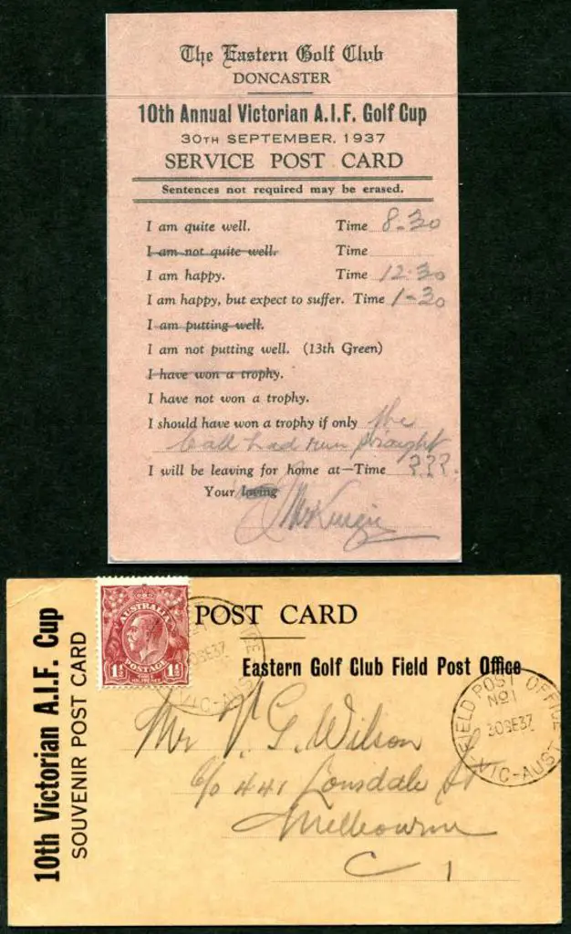 1937 (30th Sept) "FIELD POST OFFICE No 1 VIC AUST" ... Image 1++