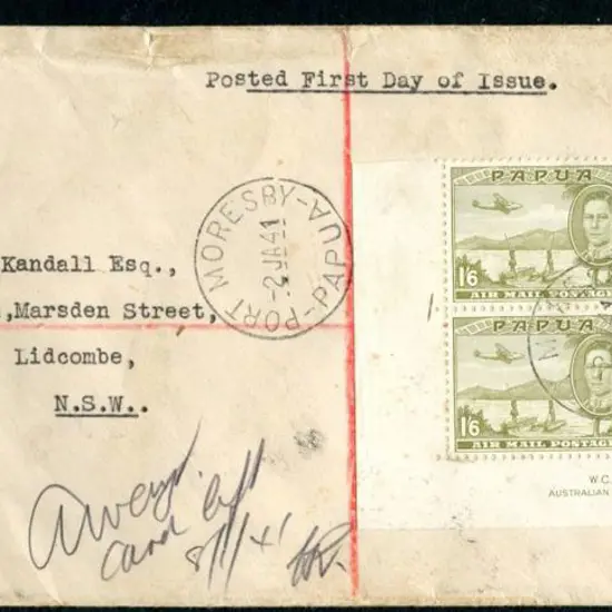 1941 (2nd Jan) 1/6d olive-green Airmail in imprint ...