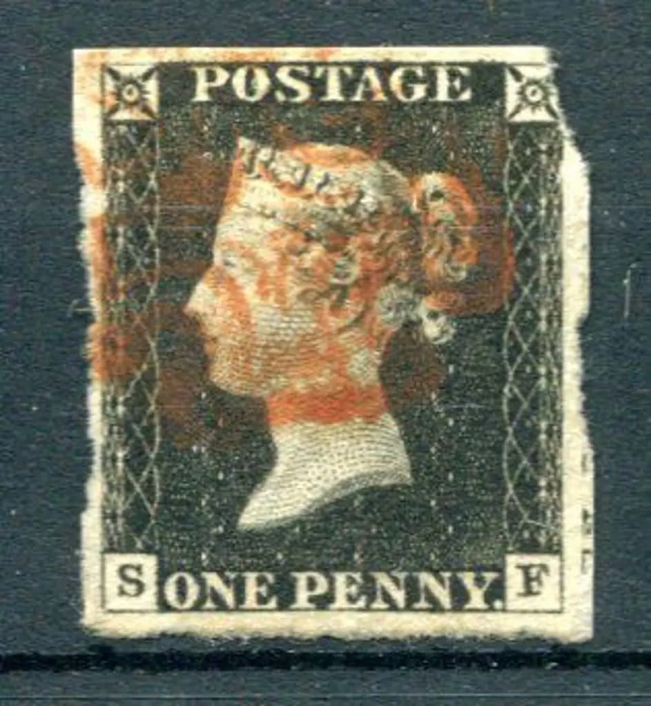 1840 1d intense black F/U by red Maltese Cross. ... Image 1++
