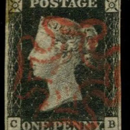 1840 1d intense black F/U by complete Maltese ...