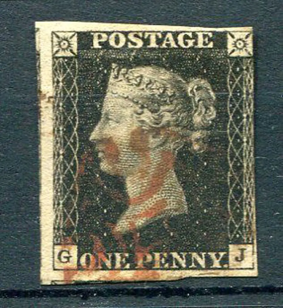 1840 1d black fine used by red Maltese Cross pmk ... Image 1++