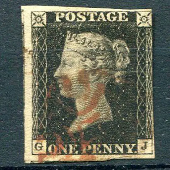 1840 1d black fine used by red Maltese Cross pmk ...