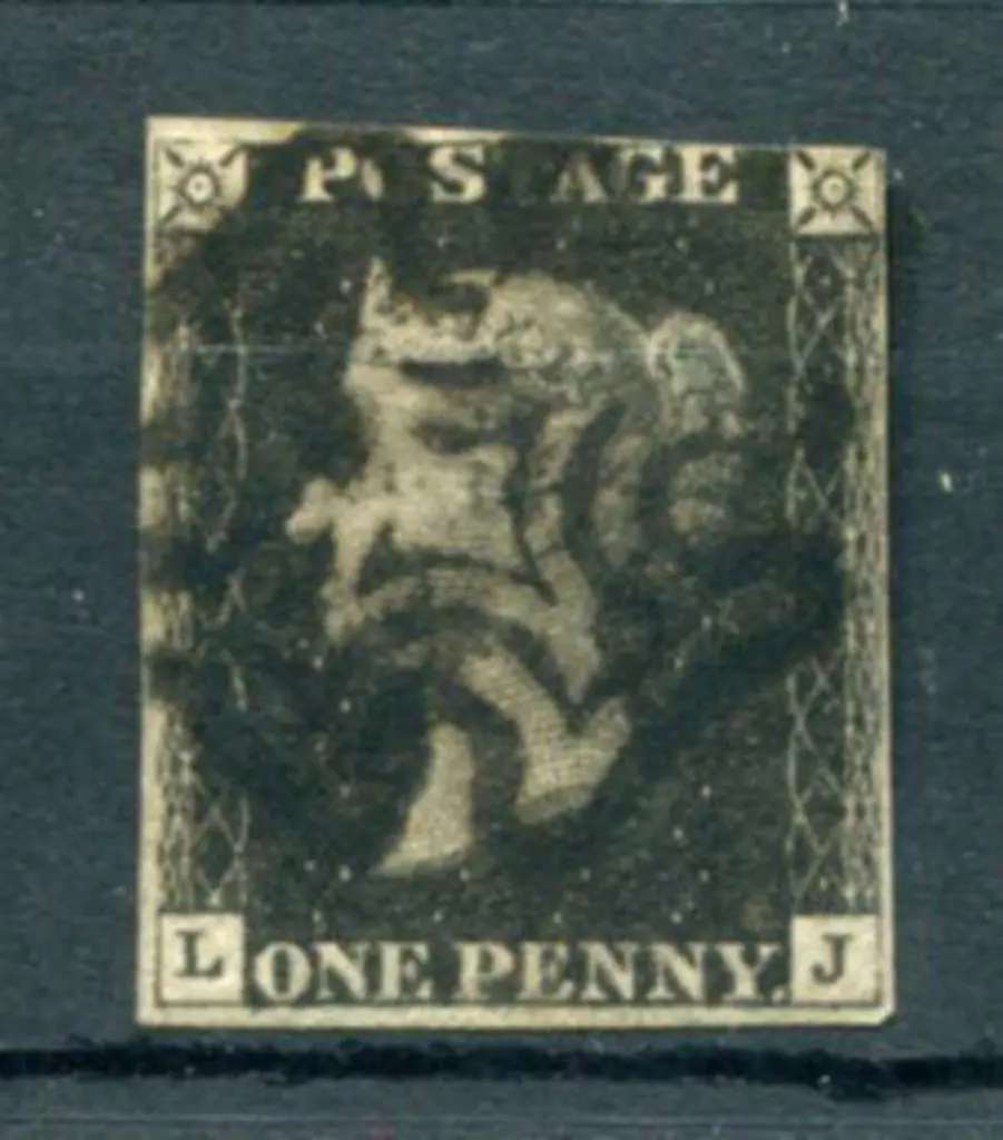 1840 1d black with black Maltese Cross cancel. ... Image 1++