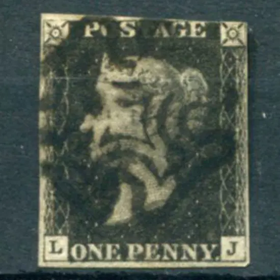 1840 1d black with black Maltese Cross cancel. ...